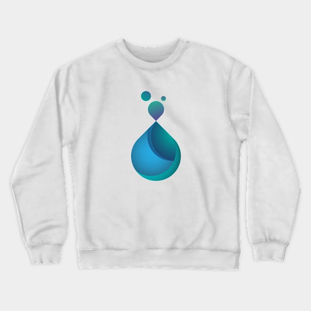 Water Drop Illustration Crewneck Sweatshirt by EvoFORMA